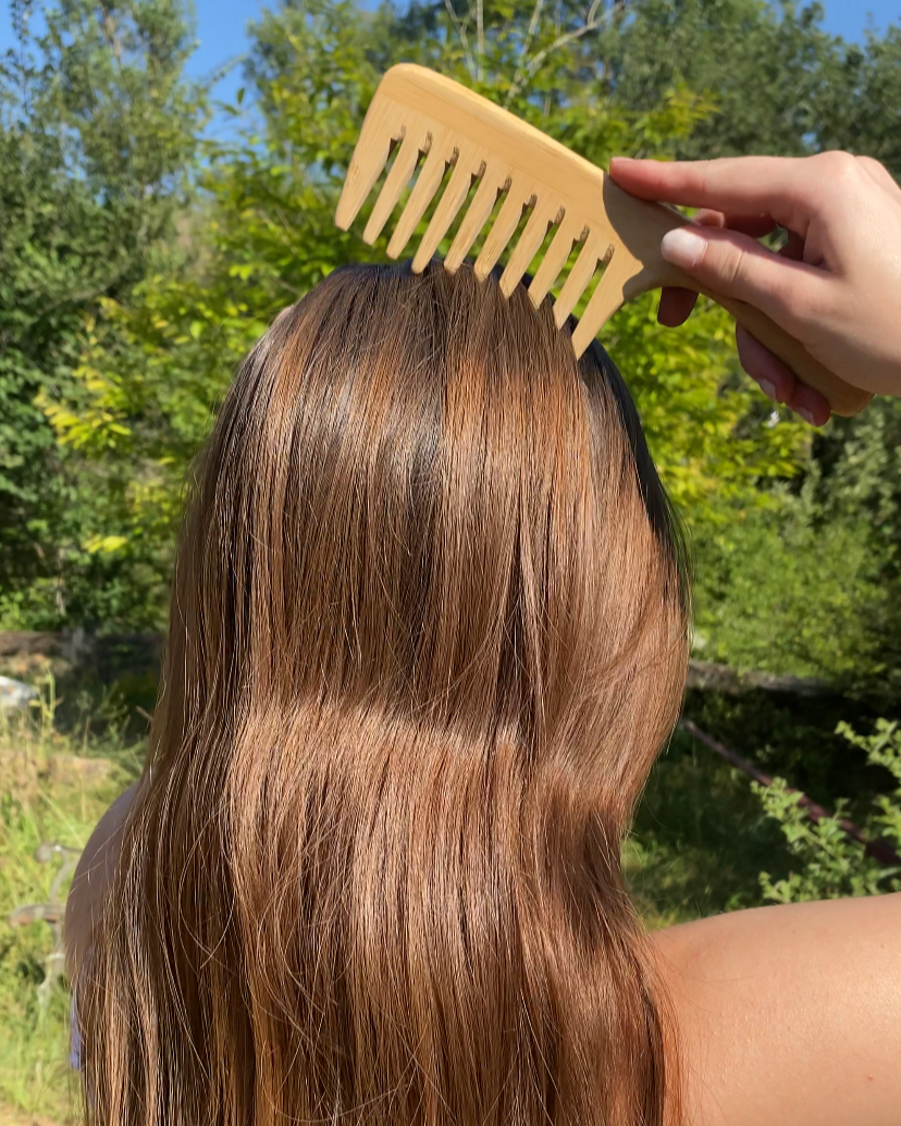 peine de madera, cabello suave