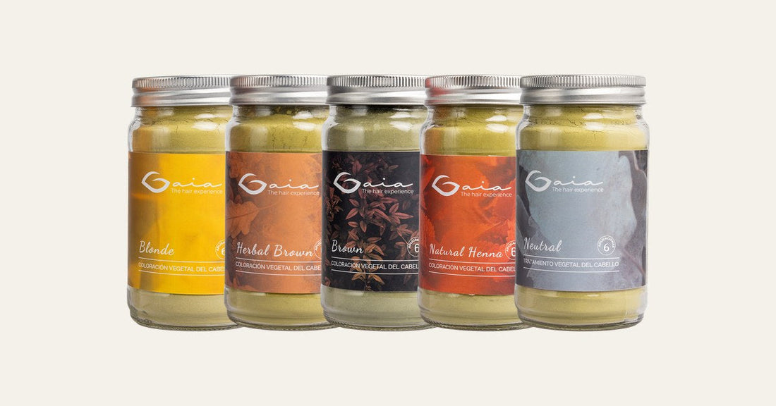 Gama de coloración vegetal Gaia: Blonde, Herbal Brown, Brown, Natural Henna y Neutral