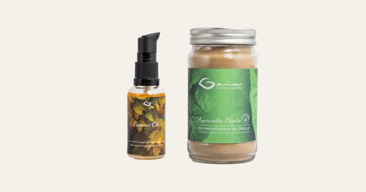 Essence Oil y Ayurvedic Plants de Gaia para el masaje del cuero cabelludo